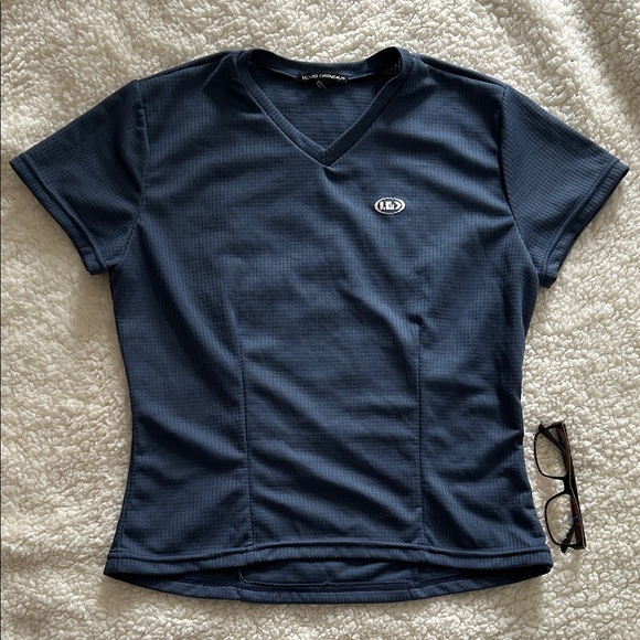 Louis Garneau Tops - Dark Blue V-Neck Short Sleeve Tee